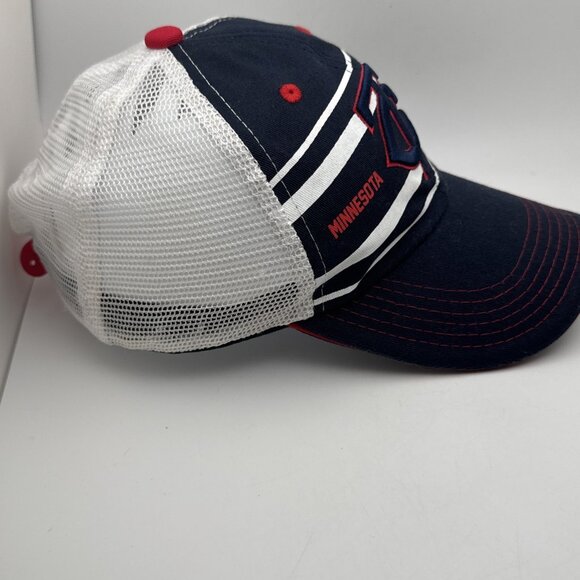Minnesota Twins Trucker Hat Cap Snap Back Blue White Mesh Base Ball GR65 - Picture 2 of 5